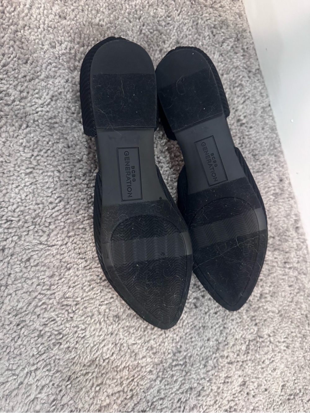 BCBGeneration Black Pointed Ribbed Flats - Picture 4 of 5